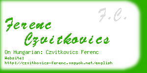 ferenc czvitkovics business card